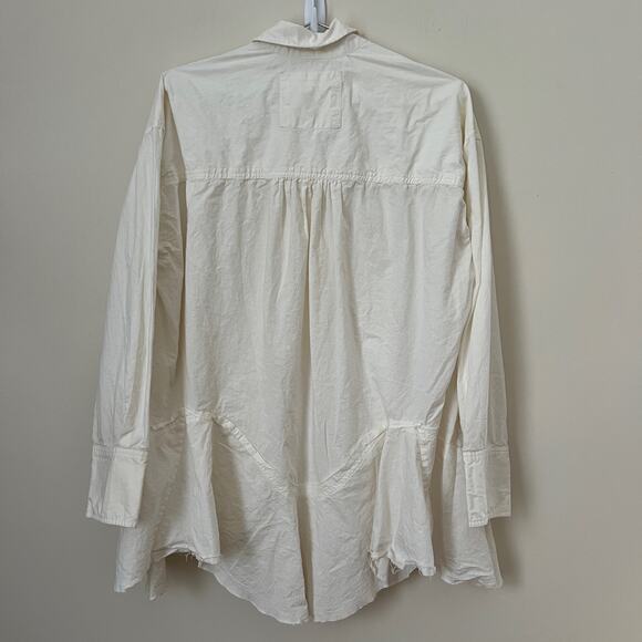 Free People Freya Poplin Button Up Shirt White Size XS - Picture 5 of 15